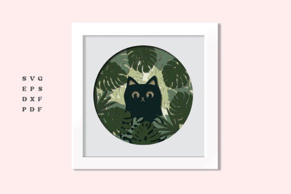 3D Cat Monstera Shadowbox SVG Guide