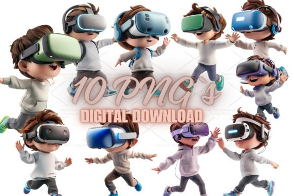 Boy Vr Headset 3d Clipart, PNG 4S-31: Elevating Digital Crafts with High-Resolution Assets