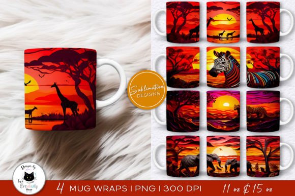 Bringing the African Wilderness Home with 3D Safari Mug Designs Animal Mug Wraps