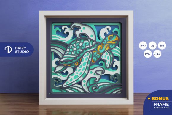 Bringing the Ocean Home: A Guide to the Sea Turtle with Ocean Waves 3D Shadow Box