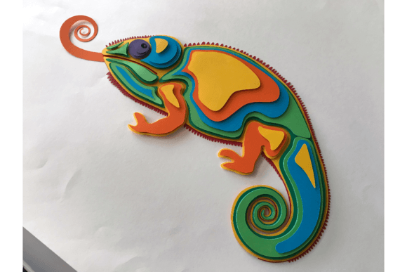Chameleon: A Vibrant Papercraft Masterpiece