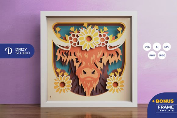 Crafting Depth and Charm: The Highland Cow 3D Shadow Box Experience