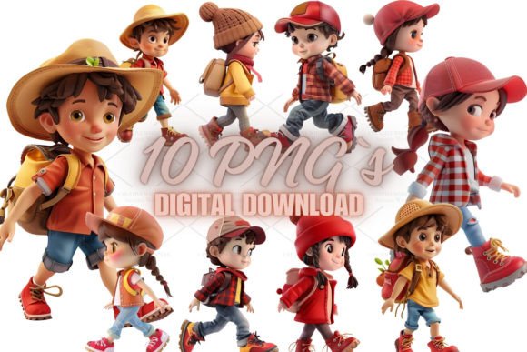Cute Children 3d Clipart, PNG 4S-26: Strategic Visual Assets for Creative Projects