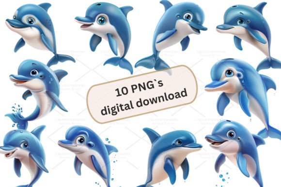 Cute Dolphin 3d Clipart, PNG 3S-6: A Practical Asset for Digital and Print Workflows