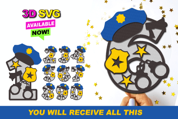 Elevate Designs with Police Numbers 3D SVG