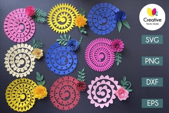 Elevate Designs with Rolled Flowers SVG 1