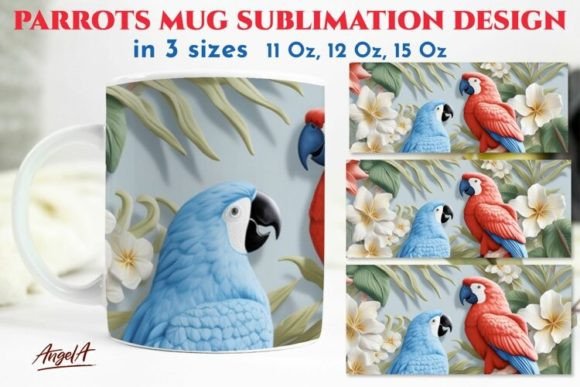 Elevate Your Product Line with Stunning 3d Mug Sublimation Designs Parrots