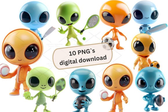 Evaluating the Alien Sports 3d Clipart, PNG 4S-10 Bundle for Creative Projects