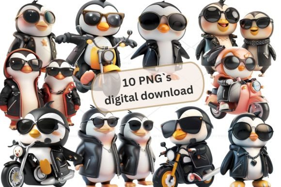 Funny Penguin 3d Clipart, PNG 4S-14: A Creative Asset for Modern Crafters