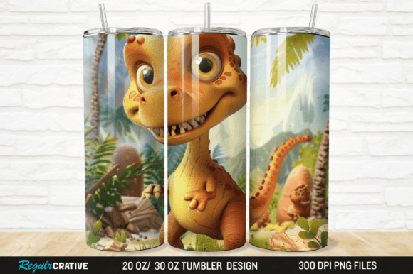 Integrating the 3D Baby Cartoon Dinosaur Tumbler Wrap into Your Sublimation Workflow