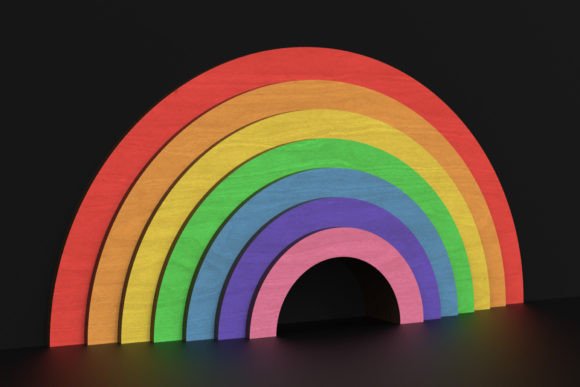 Laser Cut Free Standing Rainbow SVG File