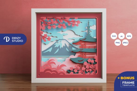Mount Fuji 3D Shadow Box Design