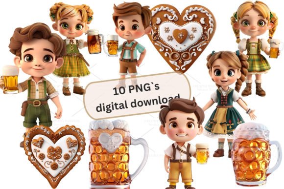 Oktoberfest 3d Emoji Clipart, PNG 4S-7: A Creative Resource for Digital and Physical Crafts