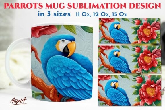 Strategic Branding with the 3d Parrot with Flower Sublimation Mug Design