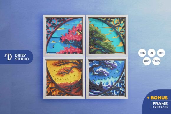 Strategic Depth: Leveraging the Four Seasons Tree 3D Shadow Box for Creative Impact