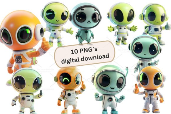 Strategic Visual Assets: Leveraging Alien Astronaut 3d Clipart, PNG 4S-9 for Brand Differentiation