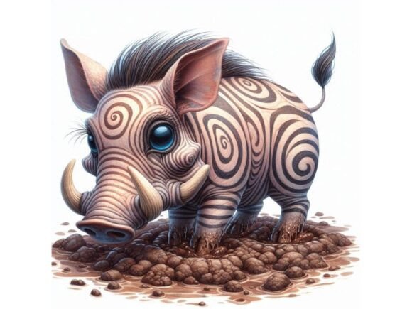 Unleashing Creativity with A 3D Warthog Piglet with Spiral Patterns