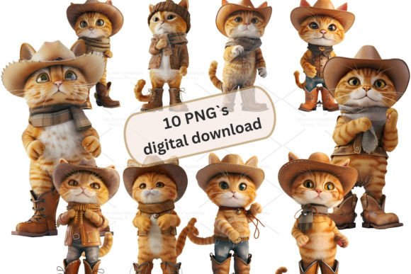 Unlocking Creative Potential with Cat in Boots 3d Clipart, PNG 3S-7