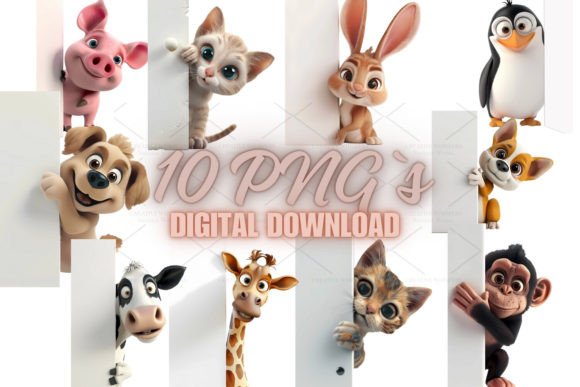 Unlocking Creativity with High-Resolution Cute Animal 3D Clipart for Modern Crafts