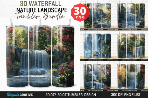 Waterfall Nature Landscape Tumbler Wrap